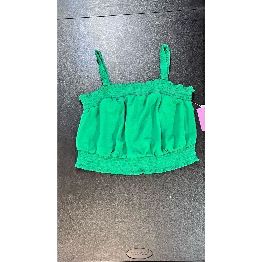 RILEY & RAE WOMENS CROPPED SMOCKED TANK TOP SIZE L NEW P1-64